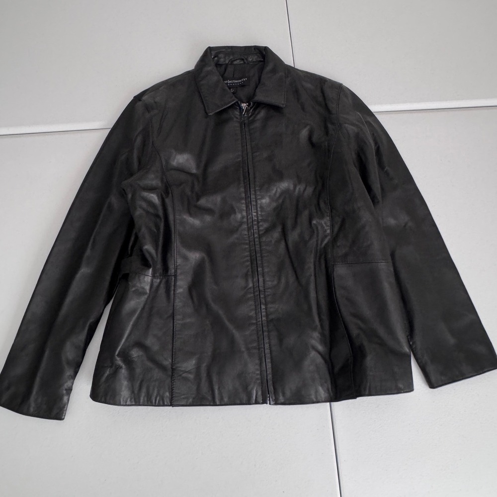 Port Authority Signature Black Genuine Leather Full Zip Jacket L785 XL s3